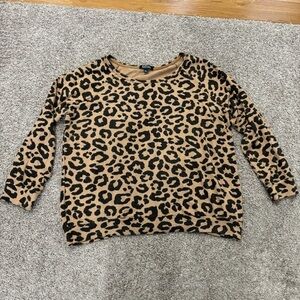 Buffalo David Bitton cheetah print fuzzy blouse XXL